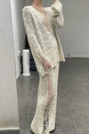SWAYING/KNIT floating line slim long skirt SW23AW3B33 off-white